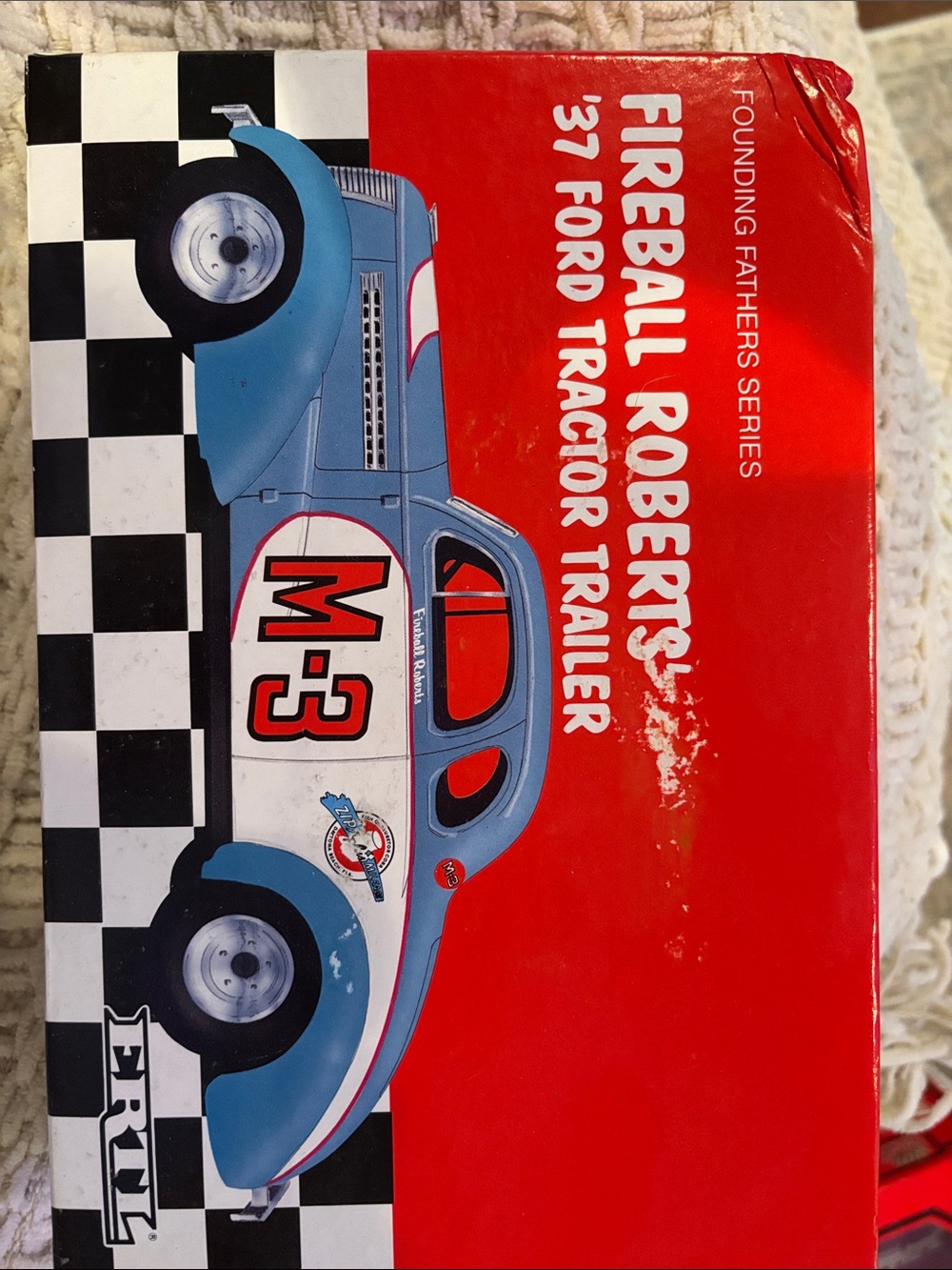 Fireball Roberts '37 Ford Tractor Trailer Collectible Toy - Blue